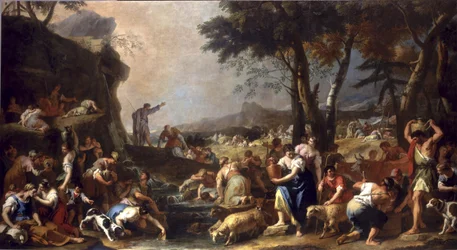 Mózes vizet bocsát ki a sziklából, 1725-26