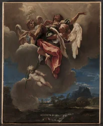 Tanulmány "Egy szent apoteózisa" (San Bernardino dei Morti, Milánó számára), 1695 körül (olaj, vászon)
