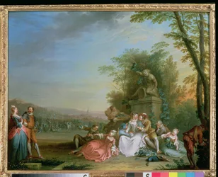 Szőlőszüret, 1750 körül (tábla) (párja 87638)
