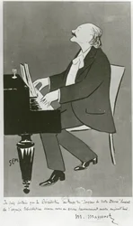 Jules Massenet francia zeneszerző játszik (rajz)