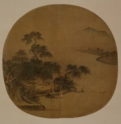 Riverside Retreat, 1250 körül (tinta és színes selyemen)