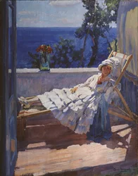 Egy hölgy az erkélyen, 1916