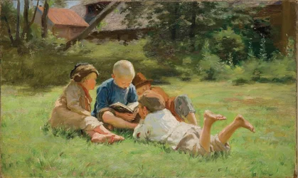Gyermekek - Vinogradov, Szergej Arszenjevics (1869-1938) - 1890-es évek - Olaj, vászon -