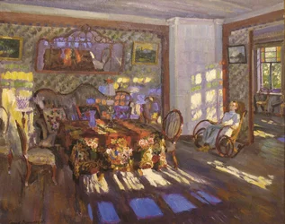 Napfény színes üvegablakon keresztül, 1916