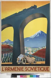 Szovjet Örményország (az Intourist cég plakátja) - Igumnov, Szergej Dmitrijevics (1900-1942) - 1935 - Színes litográfia - Orosz Állami Könyvtár, Moszkva