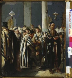 Chabbat – Juzhanin, Szergej (Szergej) Nikitics (1862-1933) szombati ima. Olaj, vászon, mérete: 47x40,5