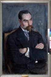 Portrait du poete Valeri Jakovlevics Brioussov (1873-1924) (Valerij Brjuszov költő portréja). Életmű Szergej Vasziljevics Maljutyin (Serguei Malioutine) (1859-1937), pasztell sur papier