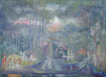 Marquise sétál a szerelem szigetére (olaj, vászon)
