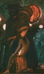 Sétány (Séta) - Szergej Jurijevics Sudejkin (Serge Soudeikine) (1882-1946) munkája, gouache papíron, 1910 körül, 20. századi orosz művészet, szimbolika - Magángyűjtemény