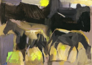 Szürke lovak, 2024 (gouache, papír)