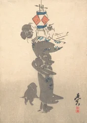 Függő lámpás meggyújtása az Obon Fesztiválra, 1860., 1860.
