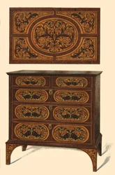 Intarziával kirakott komód, 1905