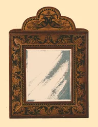 Diófa keretes tükör, intarziás intarziával, 1905