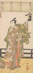Arashi Sangoro, mint szamuráj egy nagy ház verandáján, 1774 vagy 1775.
