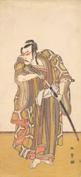 Ichikawa Danzo III, mint egy kardot húzó szamuráj, kb. 1772.