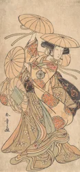 Kabuki színész, Nakamura Tomijuro I női táncszerepben, kb. 1777.