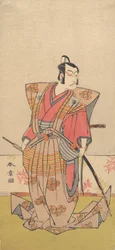 A színész Ichikawa Danjuro V szamurájként, 1771-72.
