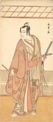 A színész Ichikawa Danjuro V, mint szamuráj lila haori kabátban, kb. 1778.