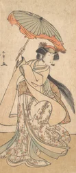 A harmadik Segawa Kikunojo, mint egy Shosa-felvonásban táncoló nő, kb. 1785