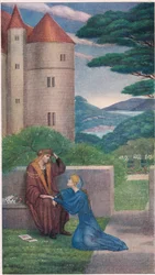 A herceg és Elsie a kertben. – De előbb gyere ide, és tedd le mellém a virágokat, és tedd az enyémbe a kezed.