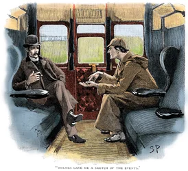 Az Ezüst Láng kalandja, Holmes és Watson a vonaton
