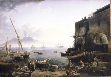 Kilátás Nápolyra, a Santa Lucia rakpartra
