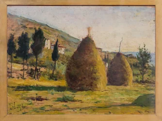 Haystacks in the Sun, 1890 körül (olaj a fedélzeten)