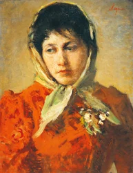 La scellerata (Gonosz nő), Silvestro Lega (1826-1895), olaj, vászon, 50x38 cm
