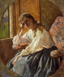 Tanulmány a női alakról, Silvestro Lega (1826-1895), triptichon részlete