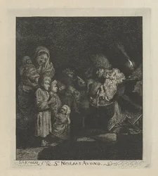 Sinterklaas-eve Szent Miklós-est (cím a tárgyon)
