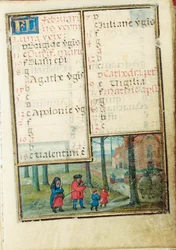 Fólió egy miniatűr Órakönyvből, Róma felhasználása, Brugge, 1530-35