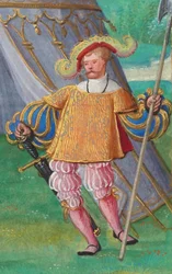 Jacques de Lalaing, 1530-40 körül (tempera, aranylevél és tinta pergamenen)