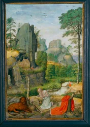 Paysage avec saint Jerôme penitent et la guerison du lion - Tájkép a bűnbánó Szent Jeromossal és az oroszlán gyógyításával ...