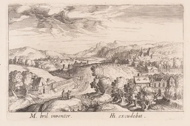 Dombvidéki táj három párral, a Topographia Variarum Regionumból