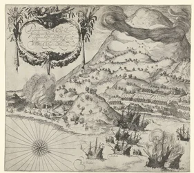 A hollandok győzelme a portugálok felett Tidore-on (bal oldali kép), 1605