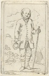 Öreg ember sétabottal