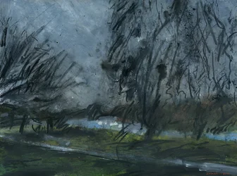 Buccleuch Gardens (akril, akril tinta, préselt szén, akvarell és gouache, papír)