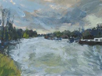 River Thames no 1 , 2023 (akril, papír)