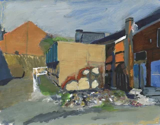 Telecommunications infrastrure, Wandsworth, 2025 (akril, akrilfesték és tintatollak, papír)