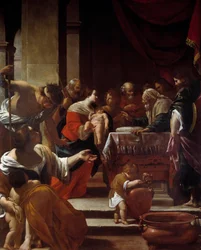 Simon Vouet körülmetélési festménye (1590-1649) 1622 Nápoly, Capodimonte Nemzeti Múzeum