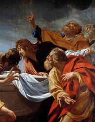 Apotres a Szűz sírjánál Simon Vouet (1590-1649) festményének részlete 17. századi Párizs, Eglise Notre Dame des Champs