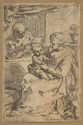 Szent Család rózsafüzérrel, kb. 1640-1642.