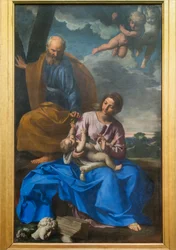 A Szent Család. A pihenés az egyiptomi menekülésen, 1640 körül (olaj, vászon)