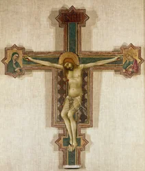 Feszület Szűz Máriával és Szent János evangélistával (Tempera fán, 1321-1325)