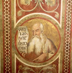 Maesta: Isaiah, részlet a keretből