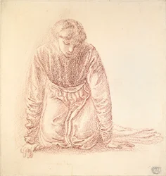 Térdelő nőalak, 19. század vége