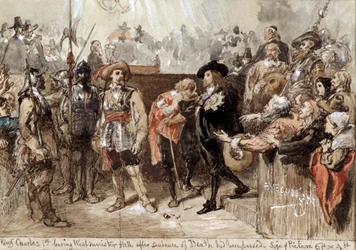 „I. Károly elhagyja a Westminster Hallt a tárgyalása után”, 1870