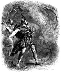 Macbeth és Banquo találkozik a három boszorkánnyal, 1858