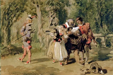 "Sir Andrew Aguecheek egy kihívást ír", 1859.