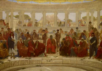 Közönség Athénban Aiszkhülosz „Agamemnon” [ábrázolása] idején, 1884.